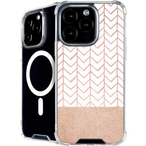 Rose Gold Herringbone iPhone 16 Pro MagSafe Case